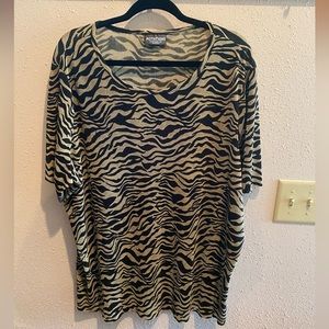 Vintage Notations Zebra Print Blouse
